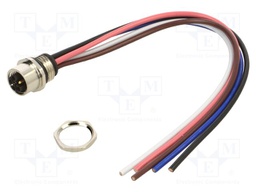 Connector: M12; socket; male; straight; with lead; PIN: 5; 2.08mm2