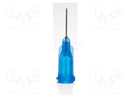 Dispensing Tip, Needle, Stainless Steel, TE Series, Blue, 1 ", 50 Pack