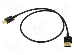 Cable; HDMI plug,mini HDMI plug; Len: 0.5m; black; 36AWG; Core: Cu