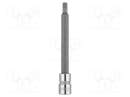 Socket; hex key,socket spanner; HEX 4mm; 1/4"; long