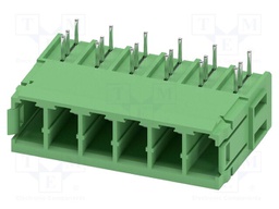 PCB headers, nominal cross section: 6 mm?, color: green, nom