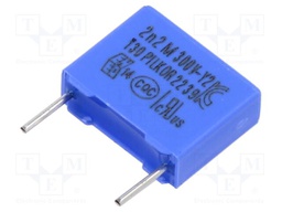 Capacitor: polypropylene; Y2; 2.2nF; THT; ±20%; 10mm; -55÷105°C