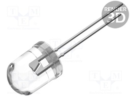 LED; 10mm; red; 25000÷30000mcd; 30°; Front: convex; Pitch: 2.54mm