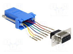 Adapter; D-Sub 9pin socket,RJ45 socket; blue