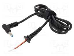 Cable; wires,DC 4,5/3,0 plug; angled; 0.5mm2; black; 1.2m