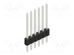 Connector: pin strips; pin header; male; PIN: 6; 1.27mm; THT; 1x6