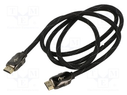 Cable; HDMI 1.4; HDMI plug,both sides; textile; 1.5m; black