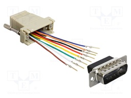 Adapter; D-Sub 15pin plug,RJ45 socket; grey