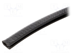 Hole and edge shield; PVC; L: 10m; black; H: 9.5mm; W: 6.5mm