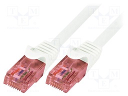 Patch cord; U/UTP; 6; stranded; Cu; LSZH; white; 3m; 26AWG