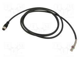 Connection lead; M12; PIN: 12; straight; 2m; plug; 1.5A; -40÷90°C