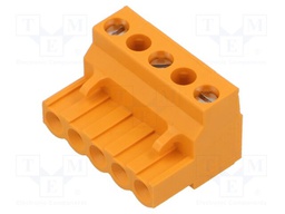 TB PLUG, RIGHT ANGLE,10mm Pitch, Orange
