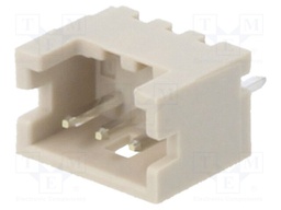 Socket; wire-board; male; DF13; 1.25mm; PIN: 3; THT; on PCBs; tinned