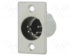 Socket; XLR; male; PIN: 5; straight; turned contacts; soldering