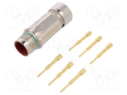 Connector: M23; plug; PIN: 6; female; crimped; for cable; straight