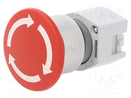 Switch: emergency stop; Stabl.pos: 2; 22mm; red; Illumin: none; IP65