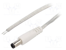 Cable; wires,DC 5,5/2,5 plug; straight; 0.5mm2; transparent; 2m