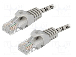 Patch cord; U/UTP; 5e; CCA; grey; 0.5m; RJ45 plug,both sides