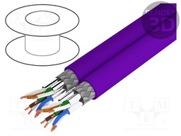 Wire; S/FTP; industrial Ethernet; 7a; solid; Cu; LSZH; violet; 100m
