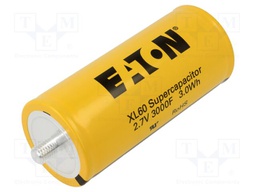 Supercapacitor; screw type; 3kF; 2.7VDC; 0÷20%; Ø60.7x138mm; 230mΩ
