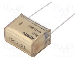 Capacitor: paper; X1; 150nF; 480VAC; 25.4mm; ±20%; THT; Series: P278