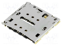 Connector: for cards; Micro SIM; without card tray; SMT; PIN: 6