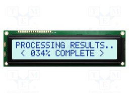 Display: LCD; STN Positive; 20x2; grey; 146x43mm; LED; 1x16; 5V