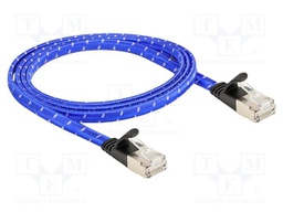 Patch cord; U/FTP; Cat: 6a; RJ45 plug,both sides; 1m; textile