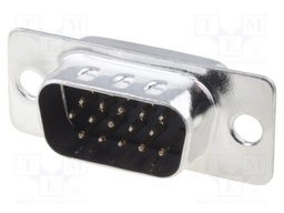 D-Sub HD; PIN: 15; plug; male; soldering; for cable; gold flash