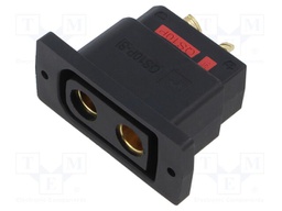 Socket; DC supply; QS; female; PIN: 2; for panel mounting; black