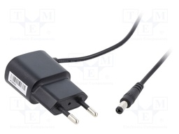 Power supply: switched-mode; voltage source; 5VDC; 1A; 5W; plug