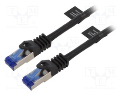 Patch cord; S/FTP; 6a; stranded; Cu; LSZH; black; 20m; 26AWG