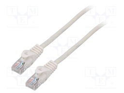 Patch cord; U/UTP; 5e; stranded; CCA; PVC; white; 1m; 26AWG; Cores: 8