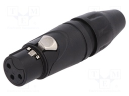 Plug; XLR; female; PIN: 3; straight; for cable; soldering; tinned