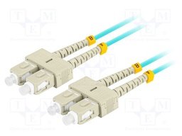 Fiber patch cord; OM3; SC/UPC,both sides; 3m; 50/125um; LSZH; grey