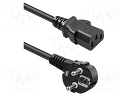 Cable; 3G1mm2; CEE 7/7 (E/F) plug angled,IEC C13 female; PVC