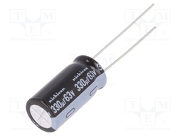 Capacitor: electrolytic; THT; 330uF; 63VDC; Ø10x20mm; Pitch: 5mm