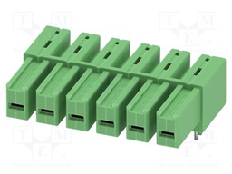 PCB headers, nominal cross section: 6 mm?, color: green, nom
