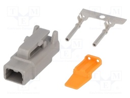 Connector: wire-wire; DTM; plug; female; Size: 20; 0.5÷1.5mm2; PIN: 2