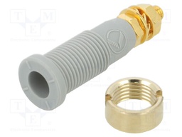 Connector: 2mm banana; socket; 10A; 1kV; 31mm; grey; M3,screw