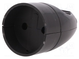 Connector: AC supply; socket; Layout: 2P; Type: round; black; 250VAC