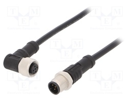 Cable: for sensors/automation; PIN: 5; M12-M12; 1m; plug; plug; 60V