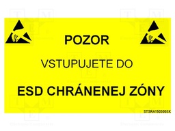 Information board; ESD,self-adhesive; 300x150mm; black,yellow
