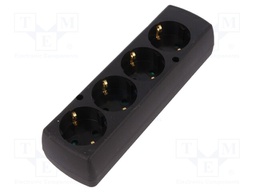 Connector: AC supply; splitter; Layout: 2P+PE; black; 250VAC; 16A
