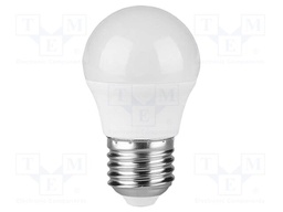 LED lamp; neutral white; E27; 220÷240VAC; 600lm; P: 6.5W; 180°; IP20