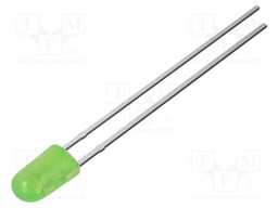 LED; green; oval; 3.9x3.2mm; 2180mcd; Front: convex; 2.9VDC; 20mA