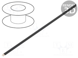 Wire: ribbon; stranded; 2x0,08mm2; black; 100m