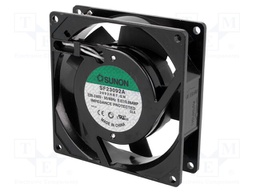 Fan: AC; axial; 230VAC; 92x92x25mm; 51(±7%)m3/h; 37dBA; 2350rpm