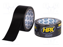 Tape: duct; W: 48mm; L: 10m; D: 0.3mm; black; natural rubber; max.60°C