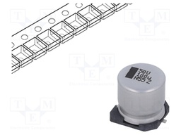 SMD Aluminium Electrolytic Capacitor, Radial Can - SMD, 100 µF, 50 V, 150 CRZ Series